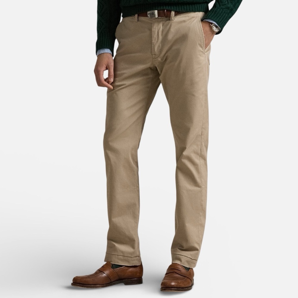 NWT POLO Ralph Lauren Men's Tan Chino Khaki Pants Classic Fit 33W 30L
